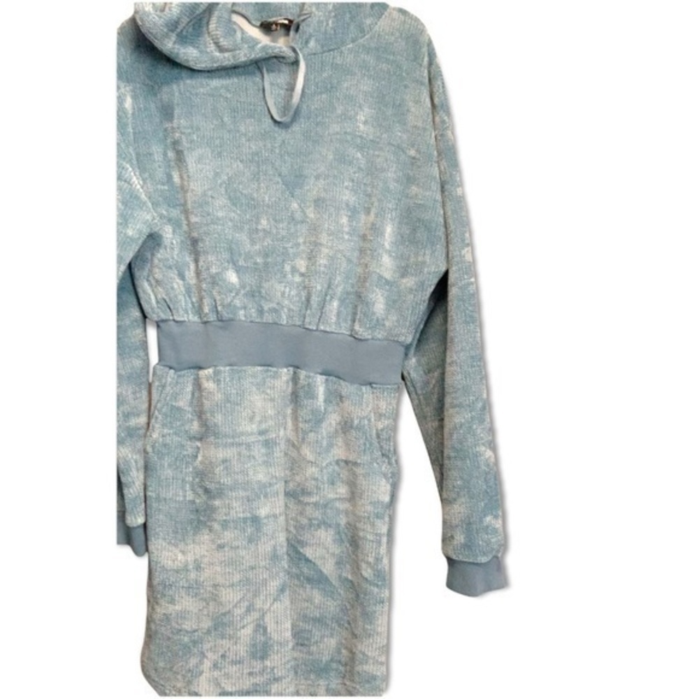 Fashion Nova Weekend Vibe Chenille Sweatshirt Dress - Blue - Picture 5 of 16